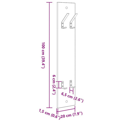 Wall-Mounted Coat Rack Wall-Mounted Smoked Oak Engineered wood