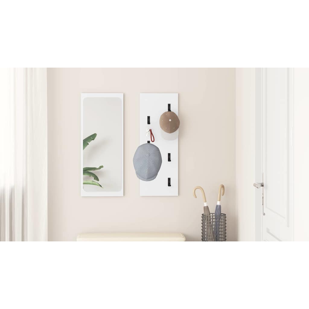 Wall-Mounted Coat Rack White 30 x 1.5 x 80 cm Engineered wood