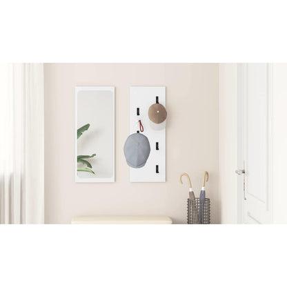 Wall-Mounted Coat Rack White 30 x 1.5 x 80 cm Engineered wood