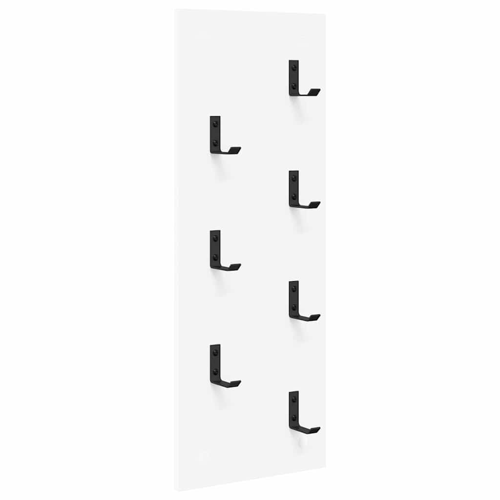 Wall-Mounted Coat Rack White 30 x 1.5 x 80 cm Engineered wood