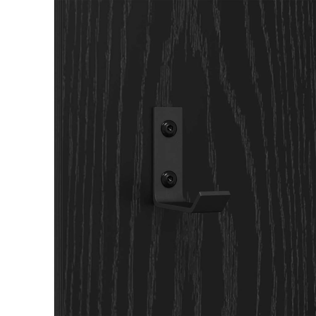 Wall-Mounted Coat Rack Wall-Mounted Black Oak 30 x 1.5 x 80 cm