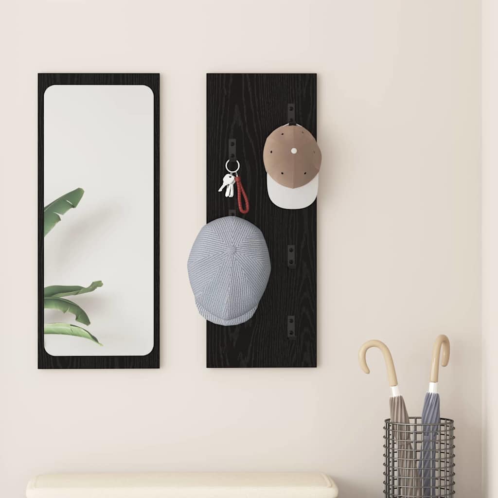 Wall-Mounted Coat Rack Wall-Mounted Black Oak 30 x 1.5 x 80 cm