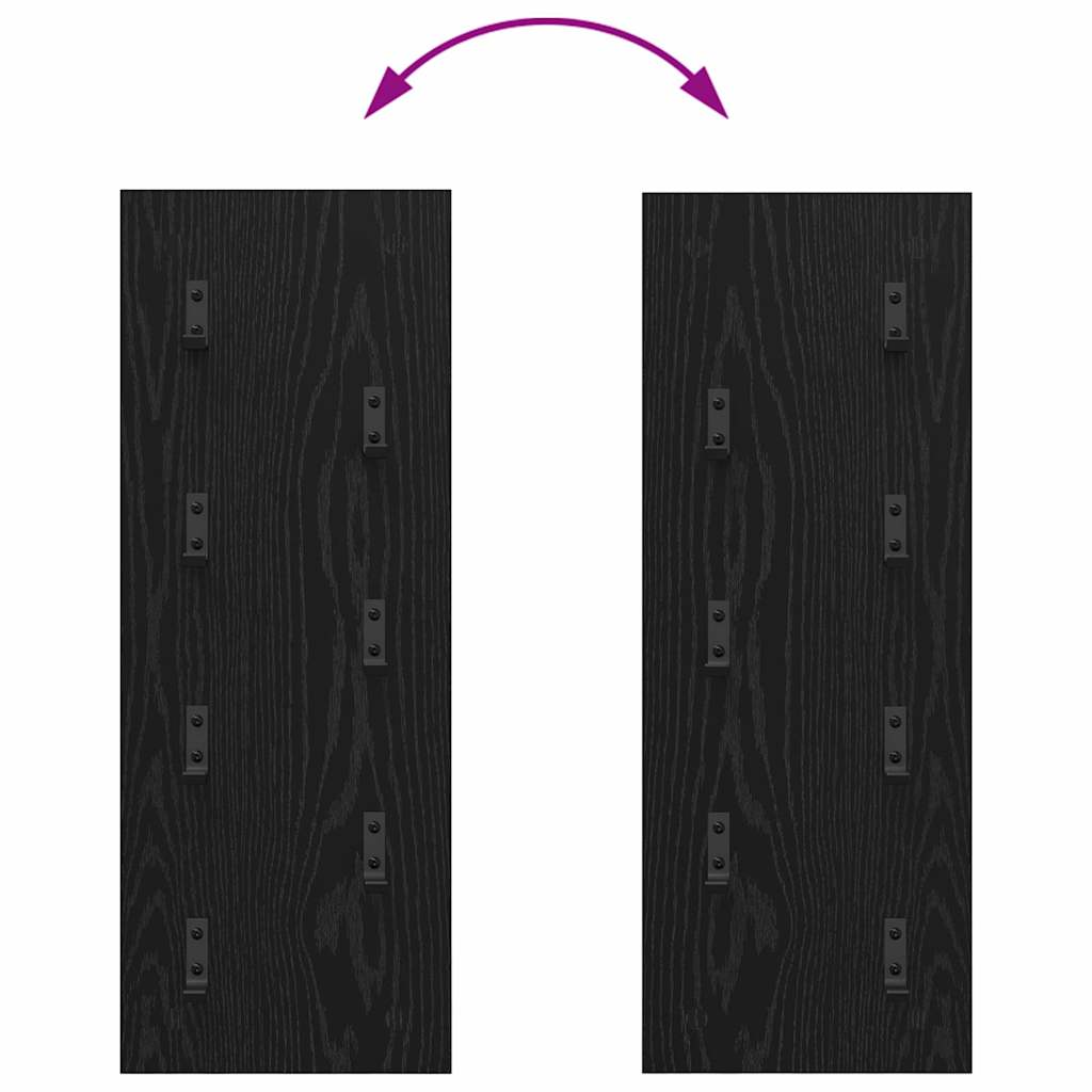 Wall-Mounted Coat Rack Wall-Mounted Black Oak 30 x 1.5 x 80 cm