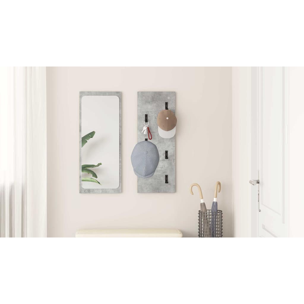 Wall-Mounted Coat Rack Concrete Grey 30 x 1.5 x 80 cm