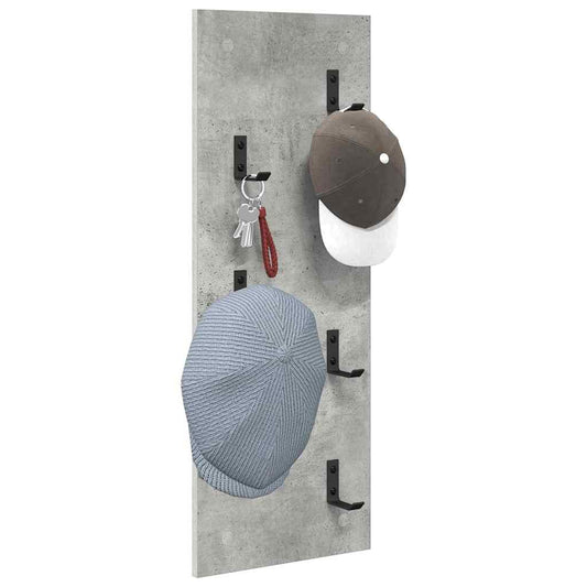 Wall-Mounted Coat Rack Concrete Grey 30 x 1.5 x 80 cm