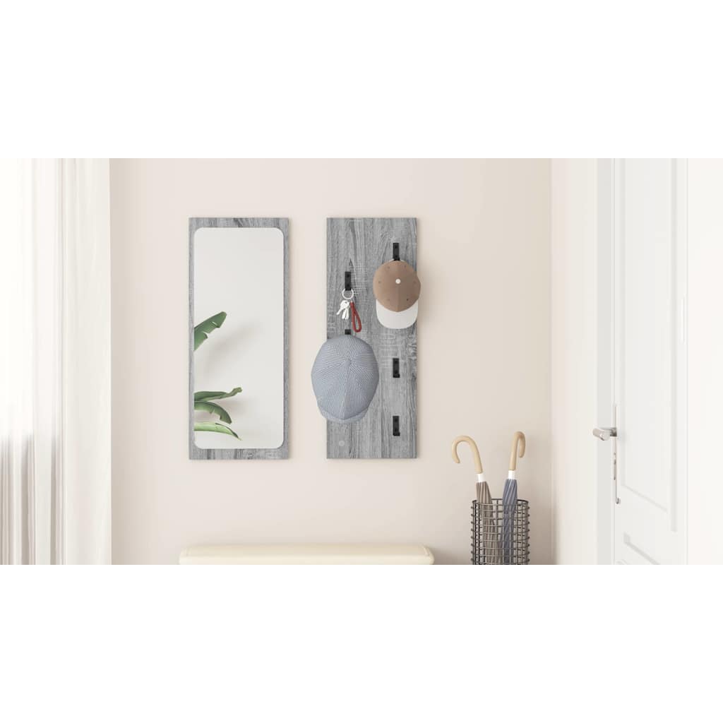 Wall-Mounted Coat Rack Grey Sonoma 30 x 1.5 x 80 cm