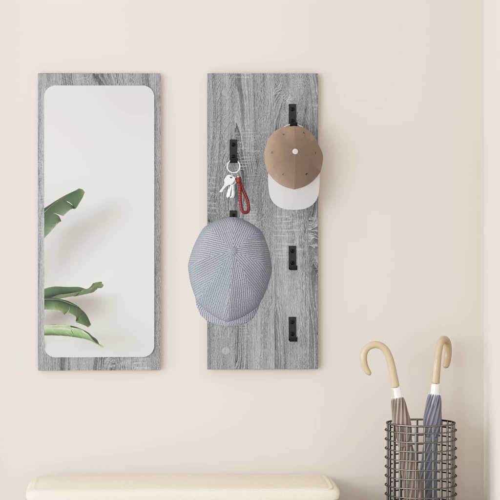 Wall-Mounted Coat Rack Grey Sonoma 30 x 1.5 x 80 cm