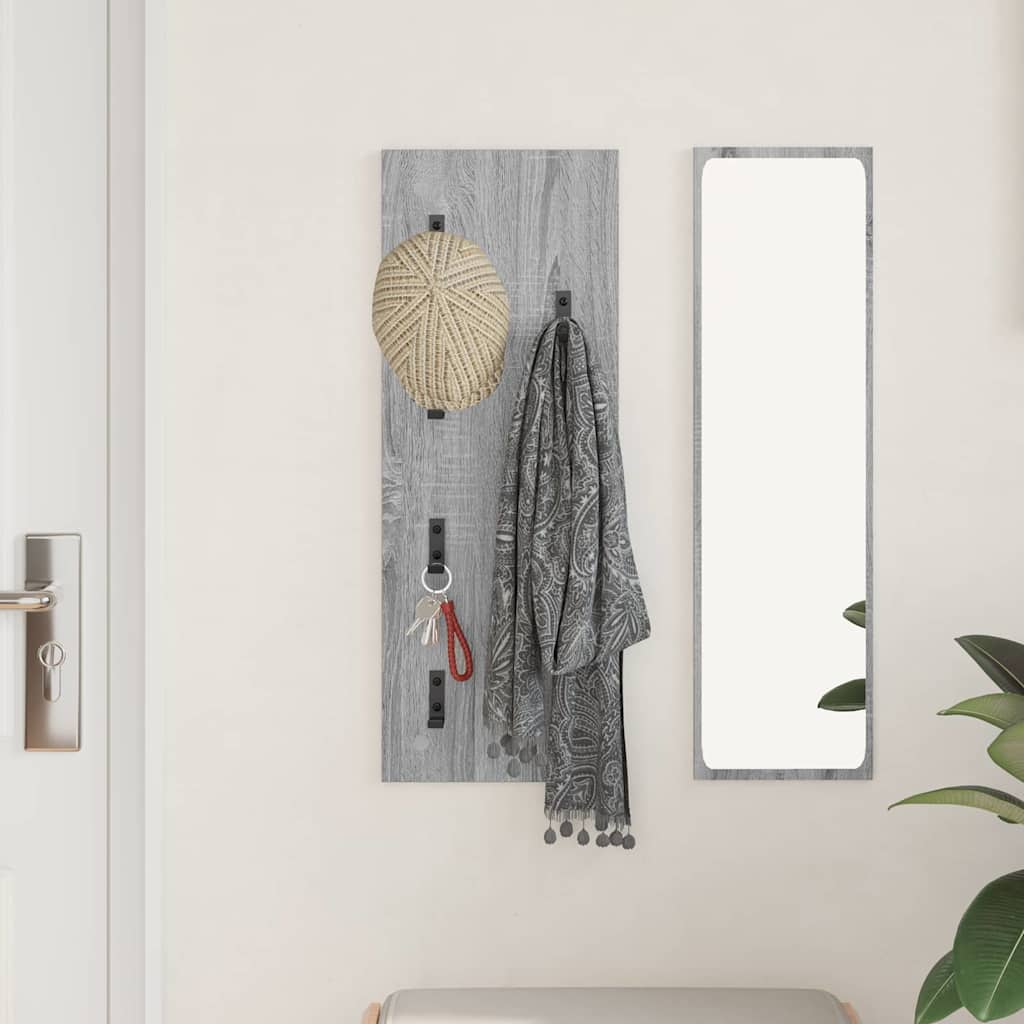 Wall-Mounted Coat Rack Grey Sonoma 30 x 1.5 x 80 cm