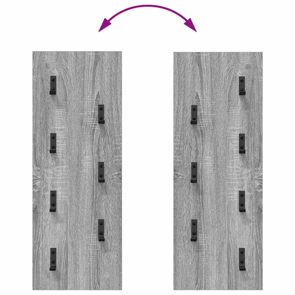 Wall-Mounted Coat Rack Grey Sonoma 30 x 1.5 x 80 cm