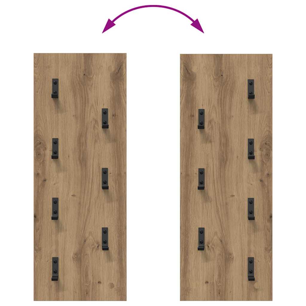 Wall-Mounted Coat Rack Artisan Oak 30 x 1.5 x 80 cm