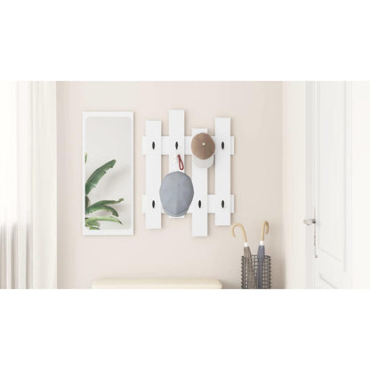 Wall-Mounted Coat Rack White 60 x 3 x 82 cm Engineered wood