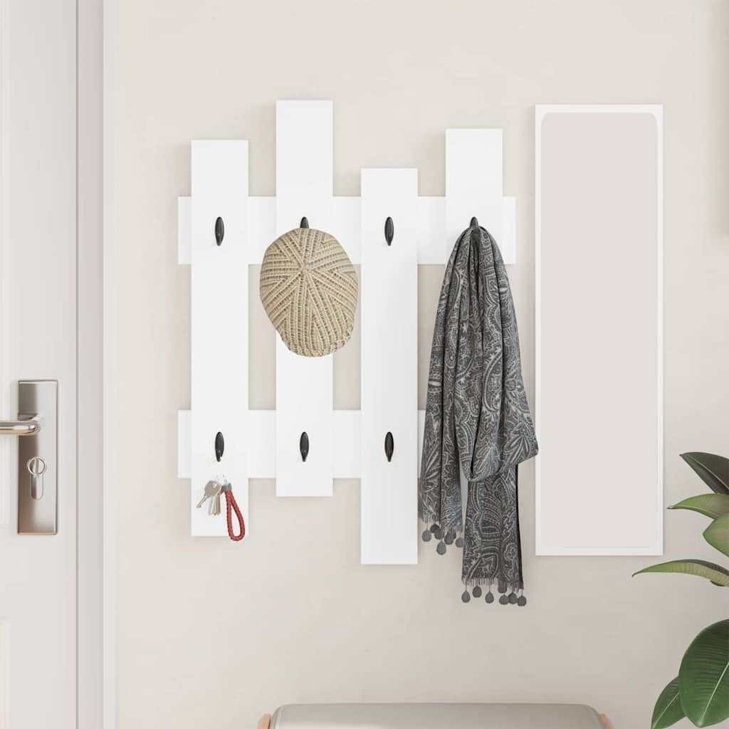 Wall-Mounted Coat Rack Wall-Mounted White 60 x 3 x 82 cm