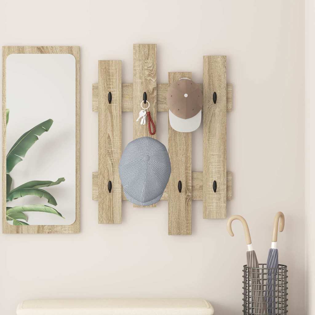 Wall-Mounted Coat Rack Wall-Mounted Sonoma Oak 60 x 3 x 82 cm
