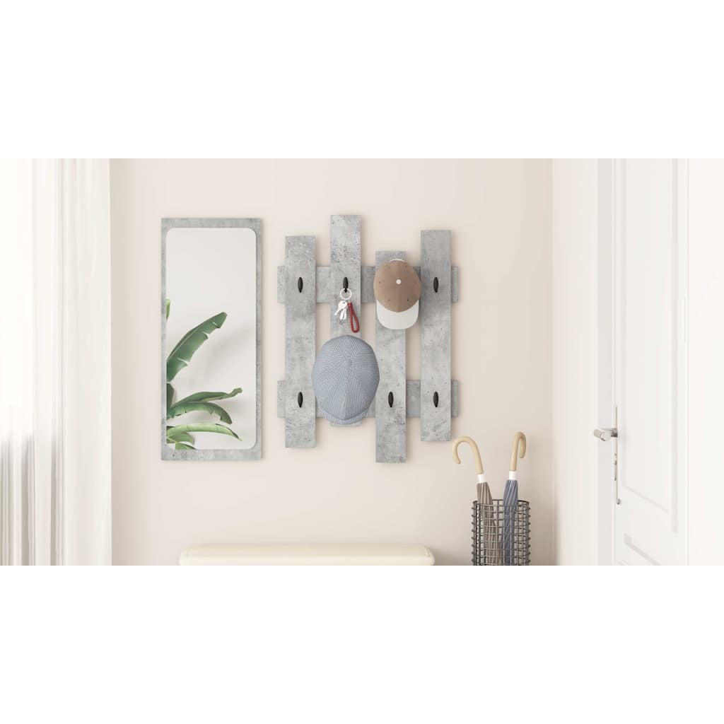 Wall-Mounted Coat Rack Concrete Grey 60 x 3 x 82 cm