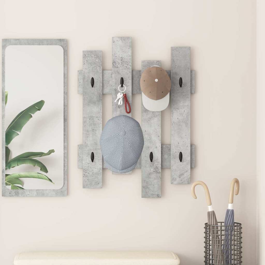 Wall-Mounted Coat Rack Wall-Mounted Concrete Grey