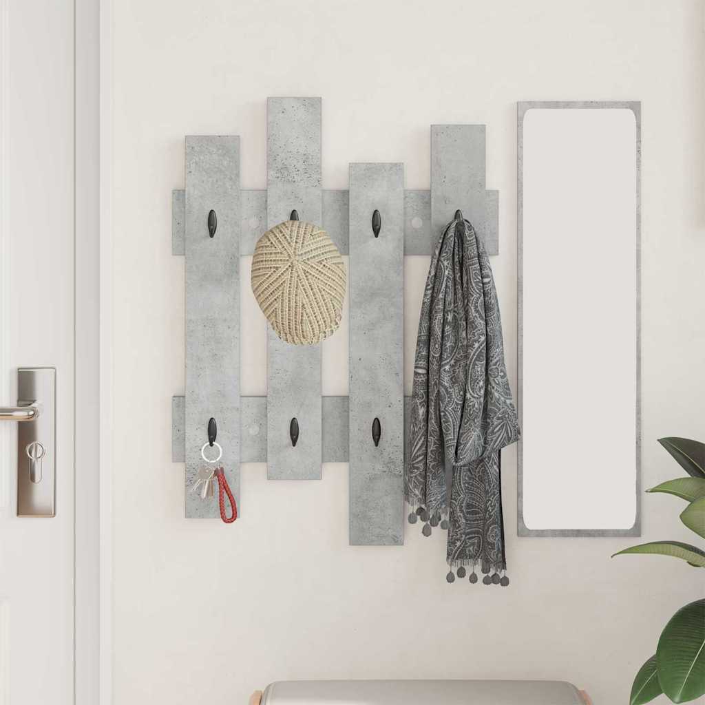 Wall-Mounted Coat Rack Concrete Grey 60 x 3 x 82 cm