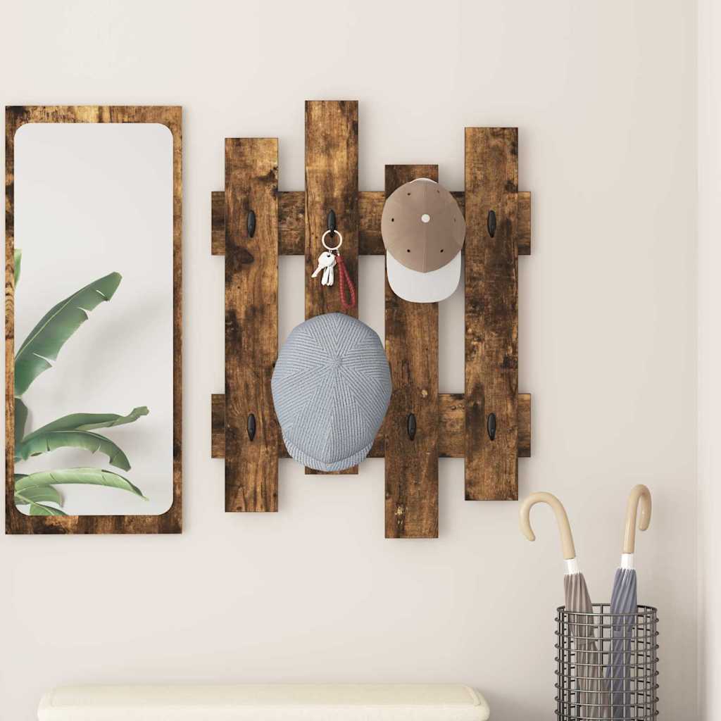 Wall-Mounted Coat Rack Wall-mounted Smoked Oak 60 x 3 x 82 cm