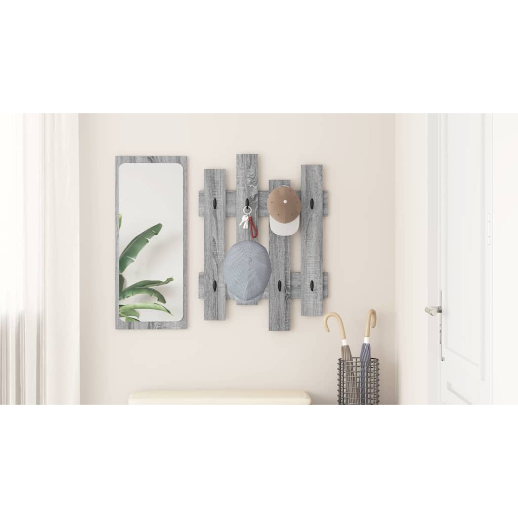 Wall-Mounted Coat Rack Wall-mounted Grey Sonoma 60 x 3 x 82 cm