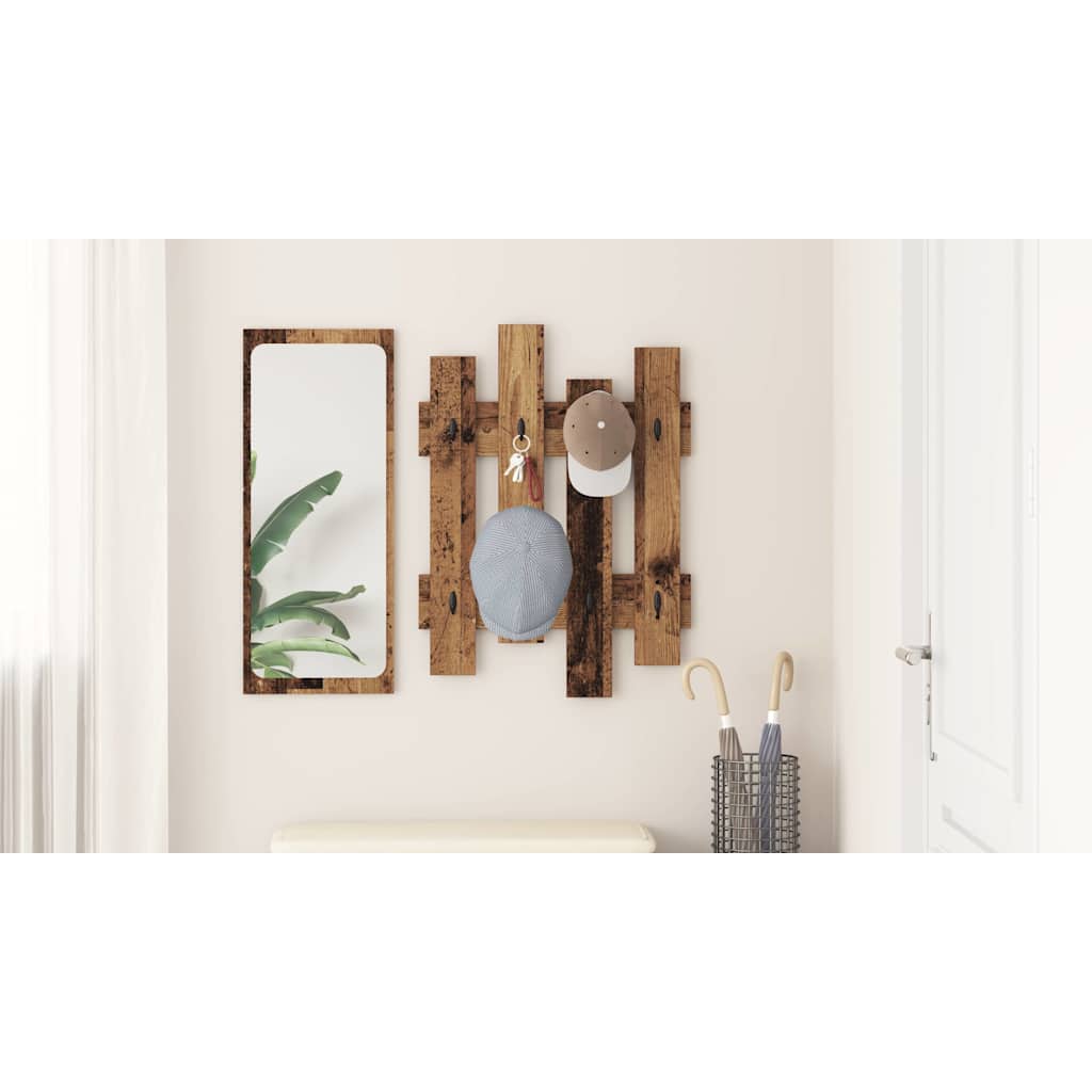 Wall-Mounted Coat Rack Old Wood 60 x 3 x 82 cm Engineered wood