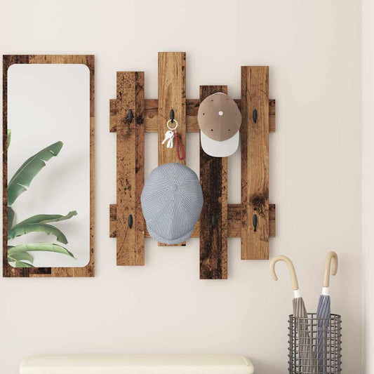 Wall-Mounted Coat Rack Old Wood 60 x 3 x 82 cm Engineered wood