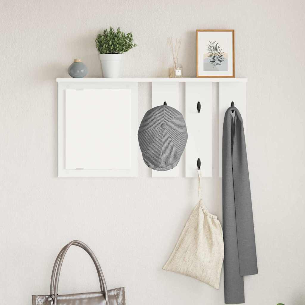 Wall-Mounted Coat Rack White 85 x 10 x 45 cm Engineered wood