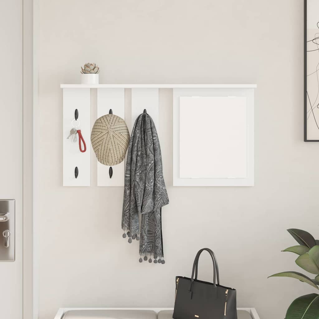 Wall-Mounted Coat Rack White 85 x 10 x 45 cm Engineered wood