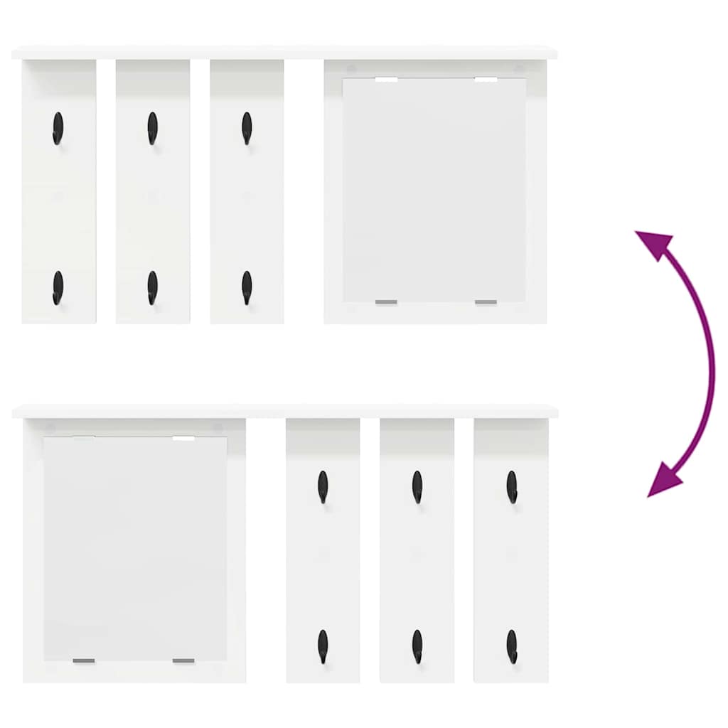 Wall-Mounted Coat Rack White 85 x 10 x 45 cm Engineered wood