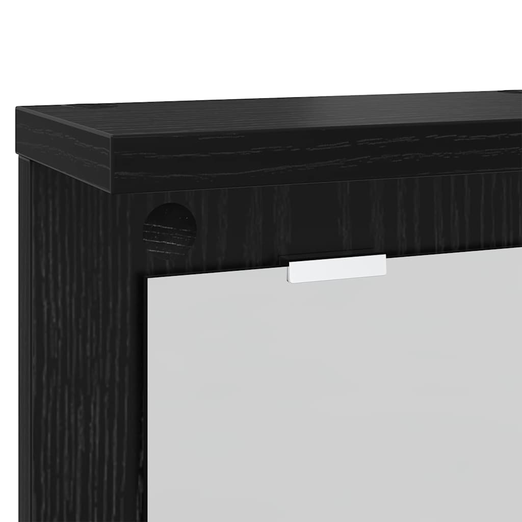 Wall-Mounted Coat Rack with Shelf Black oak 85 x 10 x 45 cm