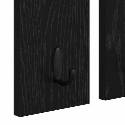 Wall-Mounted Coat Rack with Shelf Black oak 85 x 10 x 45 cm