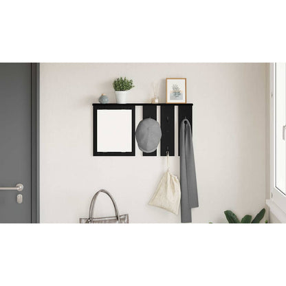 Wall-Mounted Coat Rack with Shelf Black oak 85 x 10 x 45 cm