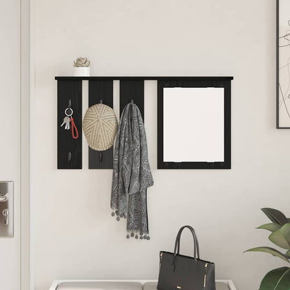 Wall-Mounted Coat Rack with Shelf Black oak 85 x 10 x 45 cm