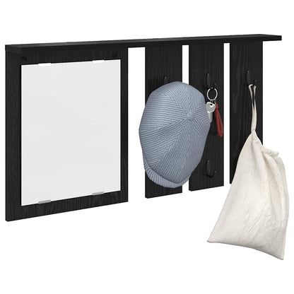 Wall-Mounted Coat Rack with Shelf Black oak 85 x 10 x 45 cm