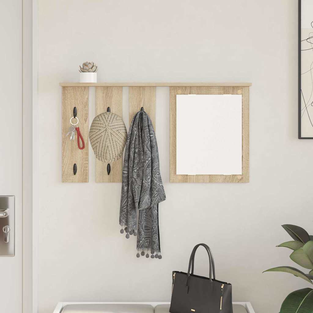 Wall-Mounted Coat Rack with Shelf Sonoma oak 85 x 10 x 45 cm
