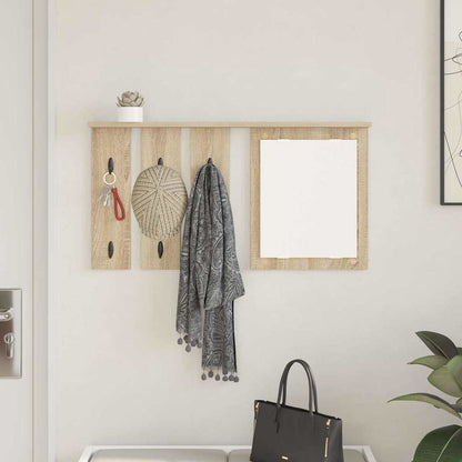 Wall-Mounted Coat Rack with Shelf Sonoma oak 85 x 10 x 45 cm