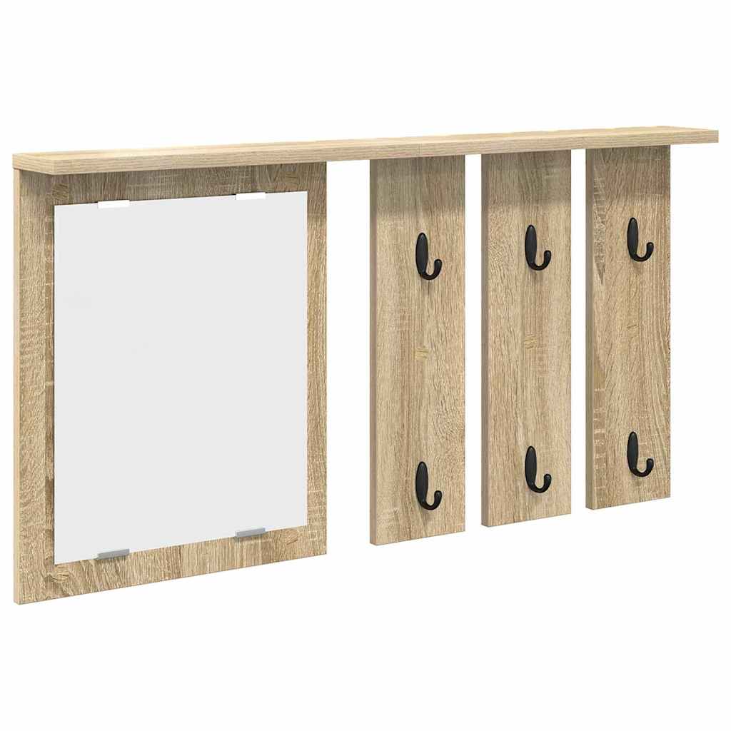 Wall-Mounted Coat Rack with Shelf Sonoma oak 85 x 10 x 45 cm