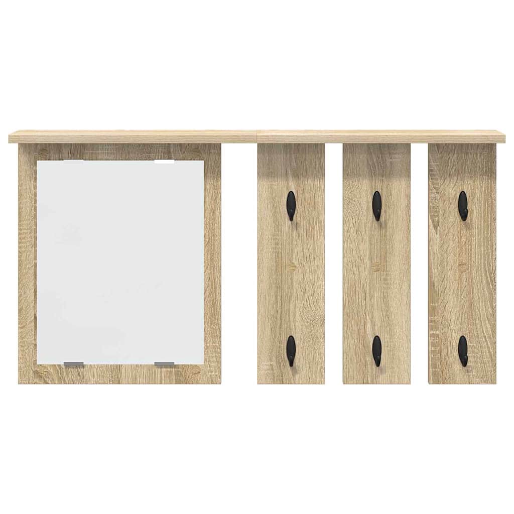 Wall-Mounted Coat Rack with Shelf Sonoma oak 85 x 10 x 45 cm