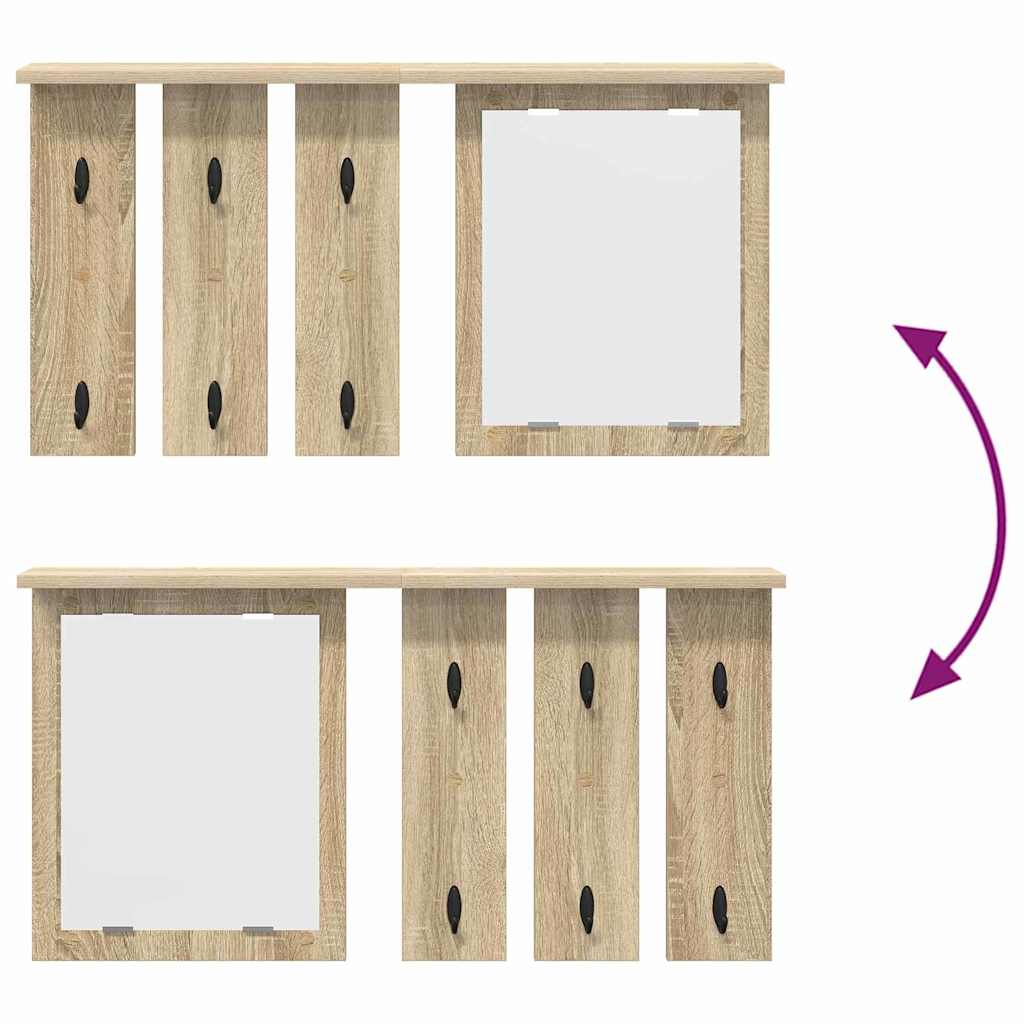 Wall-Mounted Coat Rack with Shelf Sonoma oak 85 x 10 x 45 cm