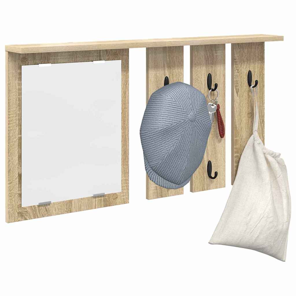 Wall-Mounted Coat Rack with Shelf Sonoma oak 85 x 10 x 45 cm