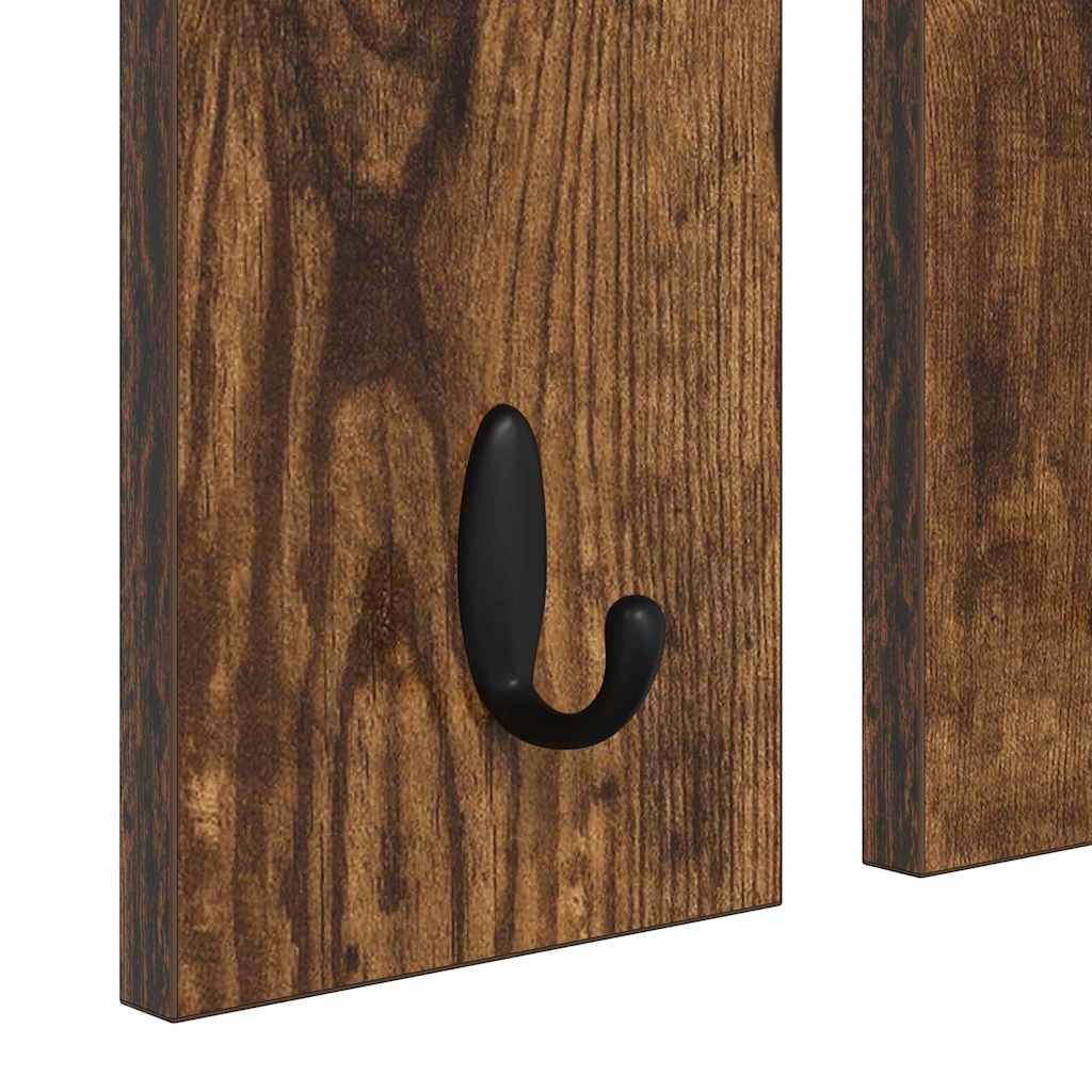 Wall-Mounted Coat Rack with Shelf Smoked oak 85 x 10 x 45 cm