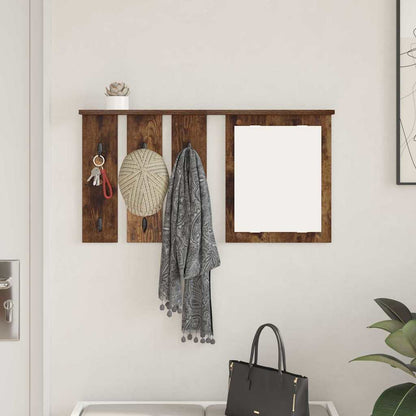 Wall-Mounted Coat Rack with Shelf Smoked oak 85 x 10 x 45 cm