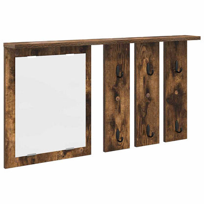 Wall-Mounted Coat Rack with Shelf Smoked oak 85 x 10 x 45 cm