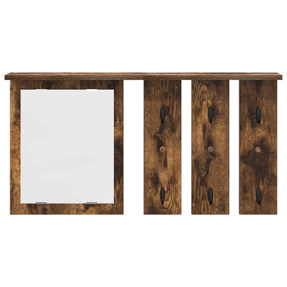 Wall-Mounted Coat Rack with Shelf Smoked oak 85 x 10 x 45 cm