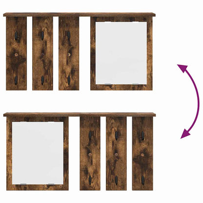 Wall-Mounted Coat Rack with Shelf Smoked oak 85 x 10 x 45 cm