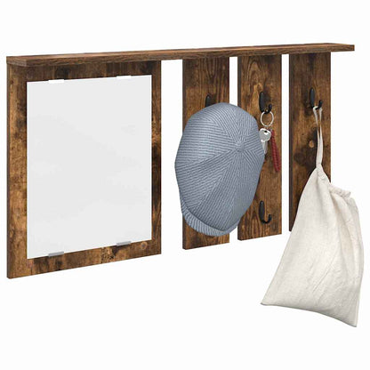 Wall-Mounted Coat Rack with Shelf Smoked oak 85 x 10 x 45 cm