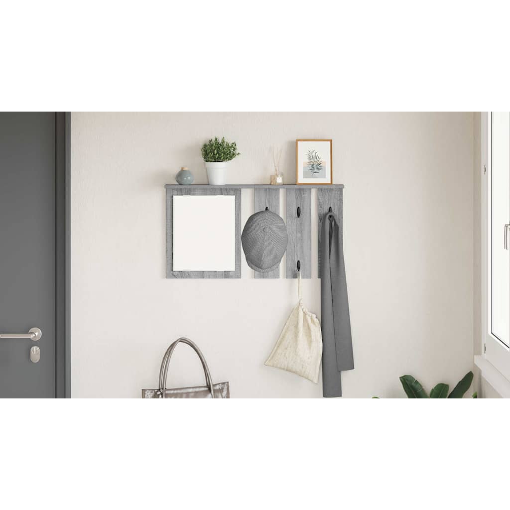 Wall-Mounted Coat Rack with Shelf Grey sonoma 85 x 10 x 45 cm