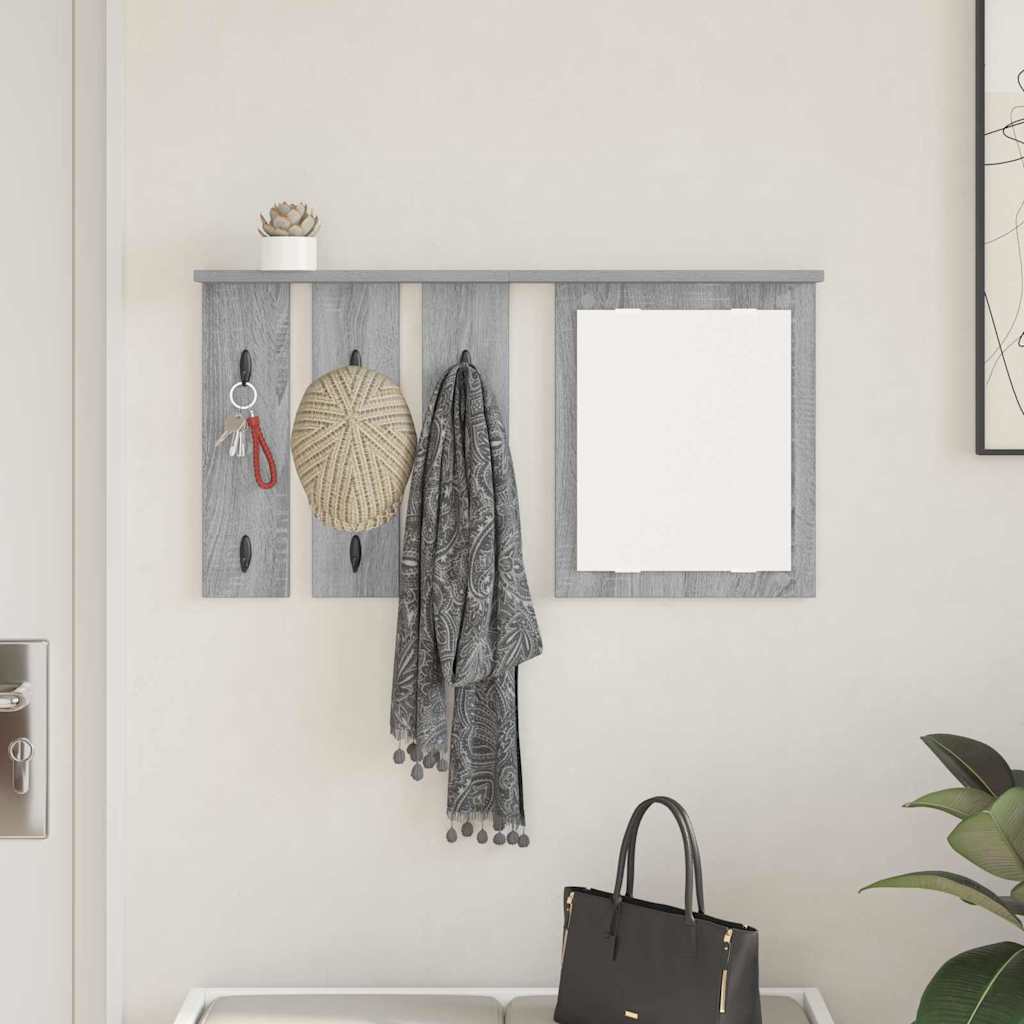 Wall-Mounted Coat Rack with Shelf Grey sonoma 85 x 10 x 45 cm