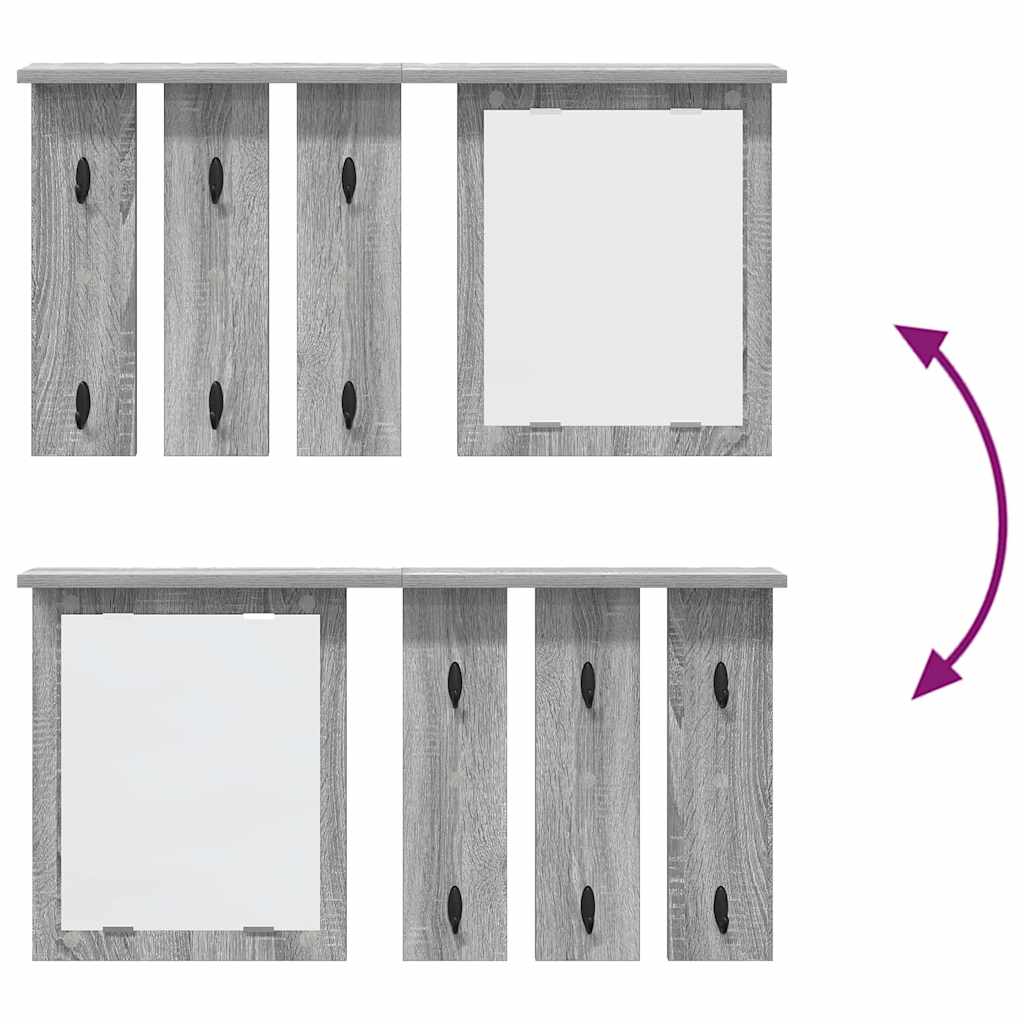 Wall-Mounted Coat Rack with Shelf Grey sonoma 85 x 10 x 45 cm