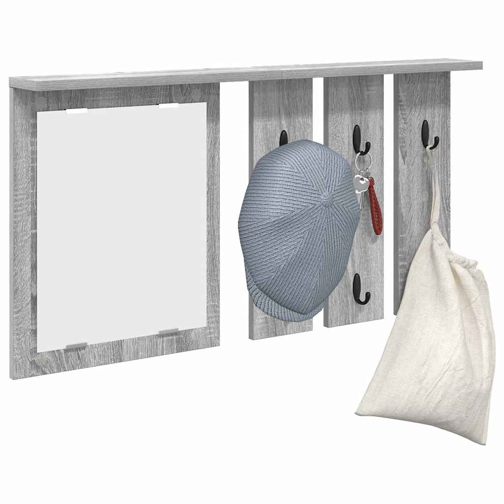 Wall-Mounted Coat Rack with Shelf Grey sonoma 85 x 10 x 45 cm