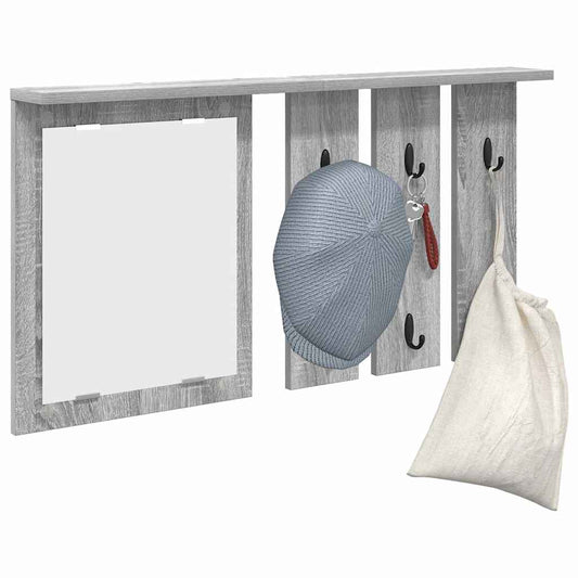 Wall-Mounted Coat Rack with Shelf Grey sonoma 85 x 10 x 45 cm