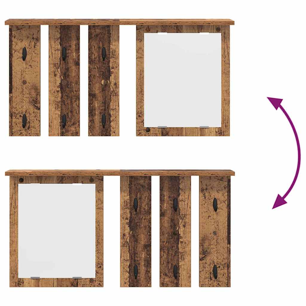 Wall-Mounted Coat Rack Old wood 85 x 10 x 45 cm Engineered wood